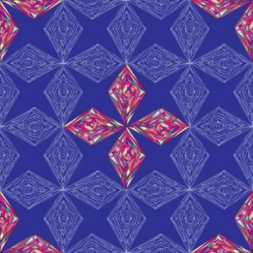 Hand drawn ornament pattern. Vector geometric tracery seamless background Stock Illustration