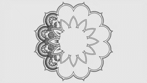 Hand Drawn Ornament, Unique Design, Alpha Channel, Sketch, Exclusive Stock Footage 270758201