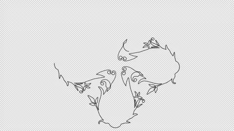 Hand Drawn Ornament, Unique Design, Exclusive, Alpha Channel, Sketch Stock Footage 270758378