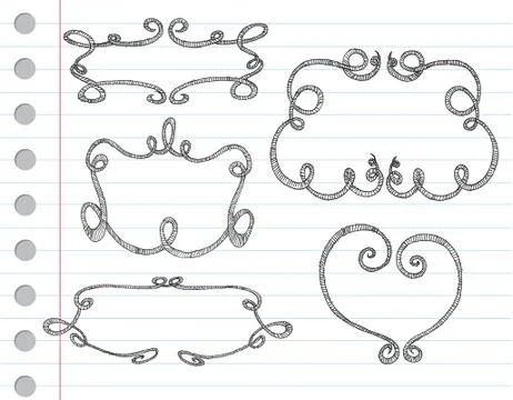 Hand drawn ornamental frames Stock Illustration