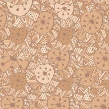 Hand drawn ornamental pattern with circle and lines Stock Illustration