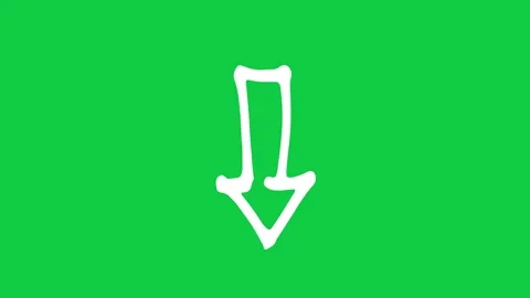 Hand drawn outline arrow bouncing down on green screen Vídeos de archivo 348305479