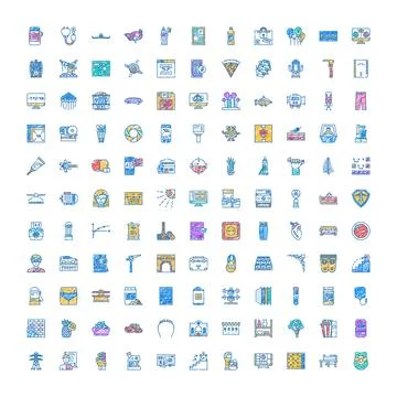 Hand drawn outline icon set colorful collection イラスト素材