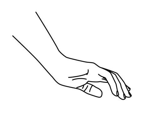 Hand drawn outline lineart hand gesture doodle Stock Illustration