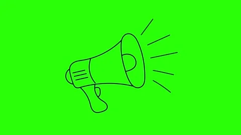 Hand Drawn Outline Megaphone Talking Sound Effect Animation Green Screen Stock Footage 336849712