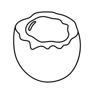 Hand drawn Outline Soft Egg Sticker Icon Pictogram Food poster Recipe Card Stock Illustration