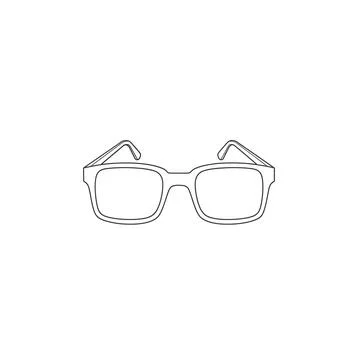 Hand drawn outline of square frame eyeglasses fashion accessory Stock Illustration