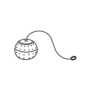 Hand drawn outline tea strainer. Stock Illustration