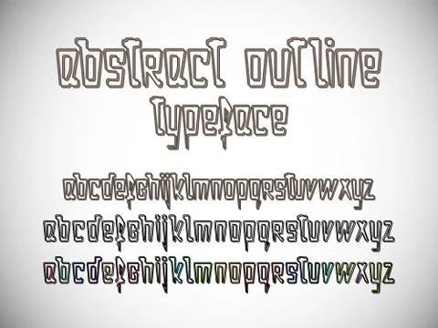 Hand drawn outline typeface. Vector illustration Stock Illustration