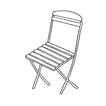 Hand drawn outline vectorillustration of a simple garden chair Stock Illustration