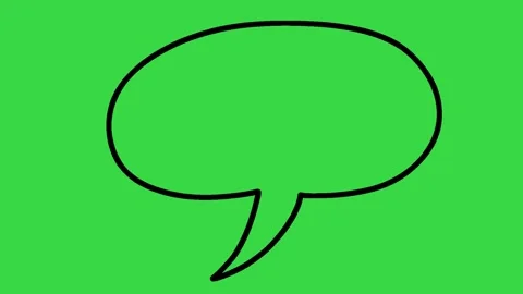 Hand Drawn Outlined Comic Speech Bubble Animation on Green Screen Background Stock Footage 339335271