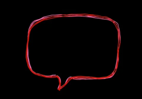 Hand drawn oval bubble talk animation with an organic, irregular red line Stock Footage 303456565