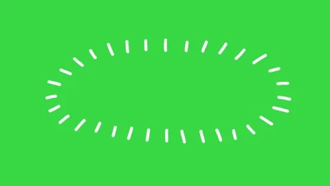 Hand Drawn Oval Dashed Line Accent Frame Animation on Green Screen Background Stock Footage 339335322