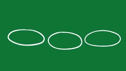 Hand-Drawn Oval Ellipse Shape 2D Animation on Green Screen Vidéo 334609003