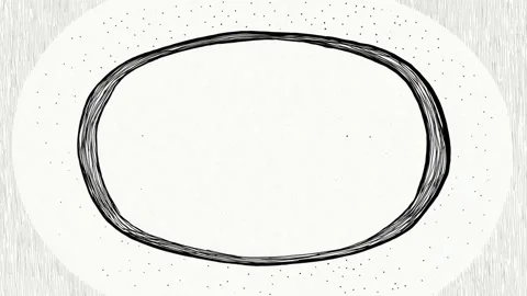 Hand drawn oval frame border with copy space text overlay on light speckled.. Stock Footage 341429305