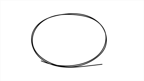 Hand drawn oval frame, circular selection, circle drawing animation Stock Footage 282356840