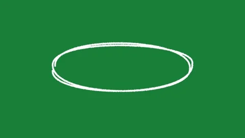 Hand Drawn Oval Shape Animation On Green Screen Background Vídeo Stock 346243573