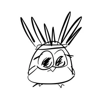 Hand drawn owl with native american roach Stock Illustration