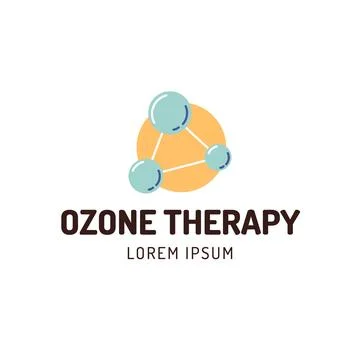 Hand drawn ozone therapy logo Stock Illustration