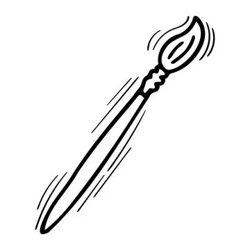 Hand drawn paint brush icon isolated on white background. Art. Painting Stock Illustration