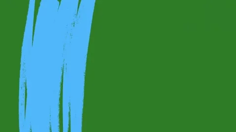 Hand Drawn Paint Brush Stroke Transition 2D Animation on Green Screen | Rough Stock Footage 332127246