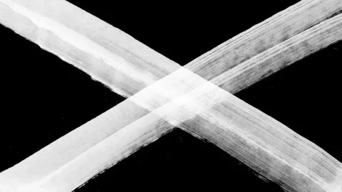 Hand-drawn paint brush strokes crossing out the screen. Stock-Footage 293816111