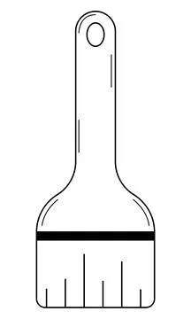 Hand drawn paint brush. Tool for applying paint to the surface. Outline. Vector. Illustrazione stock