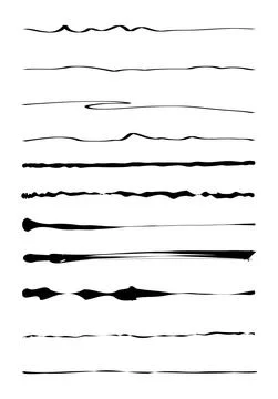 Hand drawn paint set. Abstract scribble lines, pencil drawing lines. Illustrazione stock