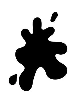 Hand drawn paint splatter and blob splash with different shapes. Blob elements Stock Illustration