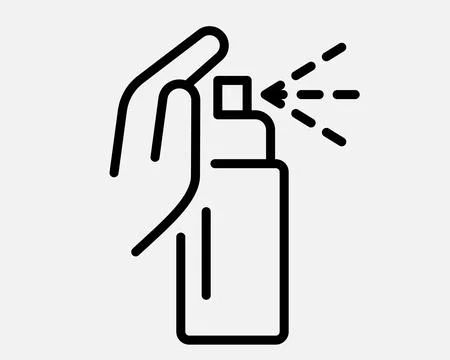 Hand drawn paint spray bottle icon. Airbrush line simple graffiti art aerosol Stock Illustration