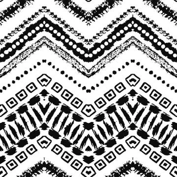 Hand drawn painted seamless pattern. Vector illustration Stock Illustration