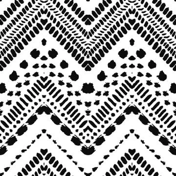 Hand drawn painted seamless pattern. Vector illustration Stock Illustration