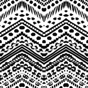 Hand drawn painted seamless pattern. Vector illustration Stock Illustration