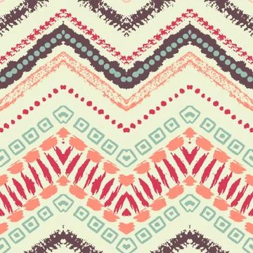 Hand drawn painted seamless pattern. Vector illustration Stock Illustration