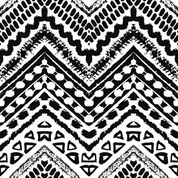 Hand drawn painted seamless pattern. Vector illustration Stock Illustration
