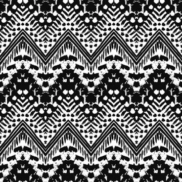Hand drawn painted seamless pattern. illustration Stock Illustration