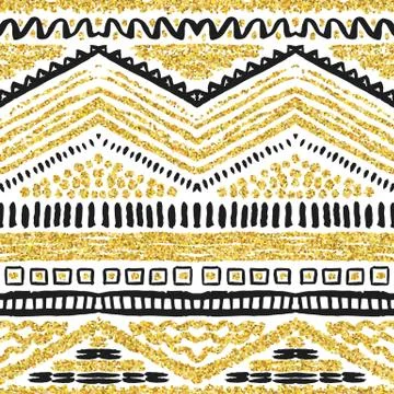 Hand drawn painted seamless pattern. Vector illustration Stock Illustration