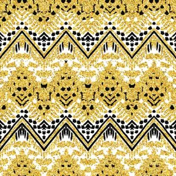 Hand drawn painted seamless pattern. Vector illustration Stock Illustration