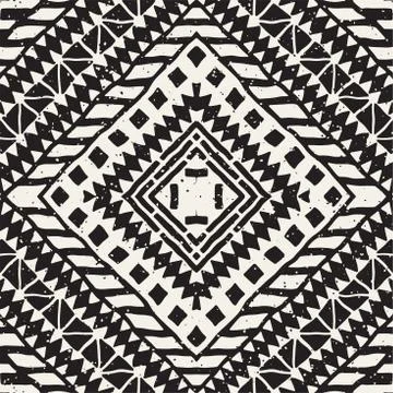 Hand drawn painted seamless pattern. Vector tribal design background. Ethnic  イラスト素材