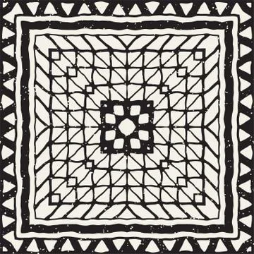 Hand drawn painted seamless pattern. Vector tribal design background. Ethnic  Stock Illustration