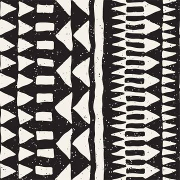 Hand drawn painted seamless pattern. Vector tribal design background. Ethnic  イラスト素材