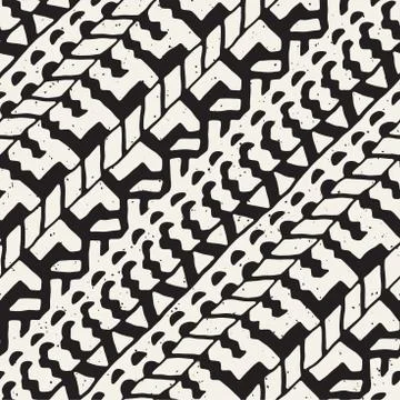 Hand drawn painted seamless pattern. Vector tribal design background. Ethnic  Stock Illustration