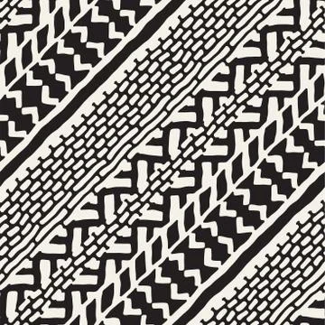 Hand drawn painted seamless pattern. Vector tribal design background. Ethnic  Stock Illustration