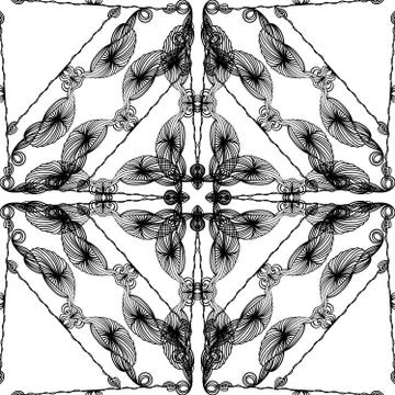 Hand drawn painted seamless pattern. Vector illustration for tribal design. E Stock Illustration