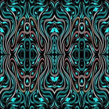 Hand drawn paisley seamless pattern. Ethnic style vector floral background. A Stock Illustration