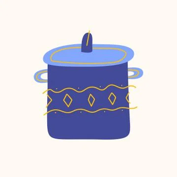 Hand Drawn pan doodle vector stock icon in flat style. Decoration element Iso Stock Illustration