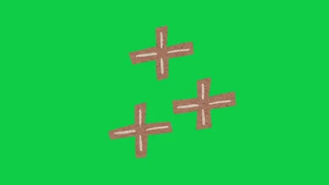Hand Drawn Paper Cutout Plus Symbols Animation Green Screen Stock-Footage 343077931