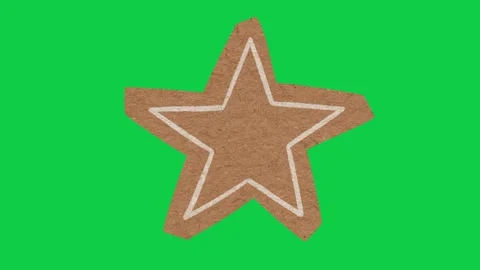 Hand Drawn Paper Cutout Star Frame Border Green Screen 스톡 동영상 343078135