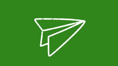 Hand Drawn Paper Plane Arrow Animation on Green Screen | 2D Hand Drawn Doodle  Video stock 328989033