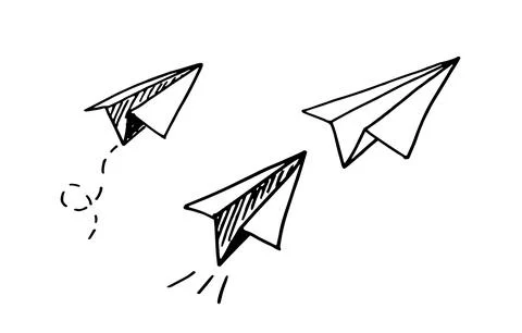 Hand drawn paper plane doodle Stock Illustration
